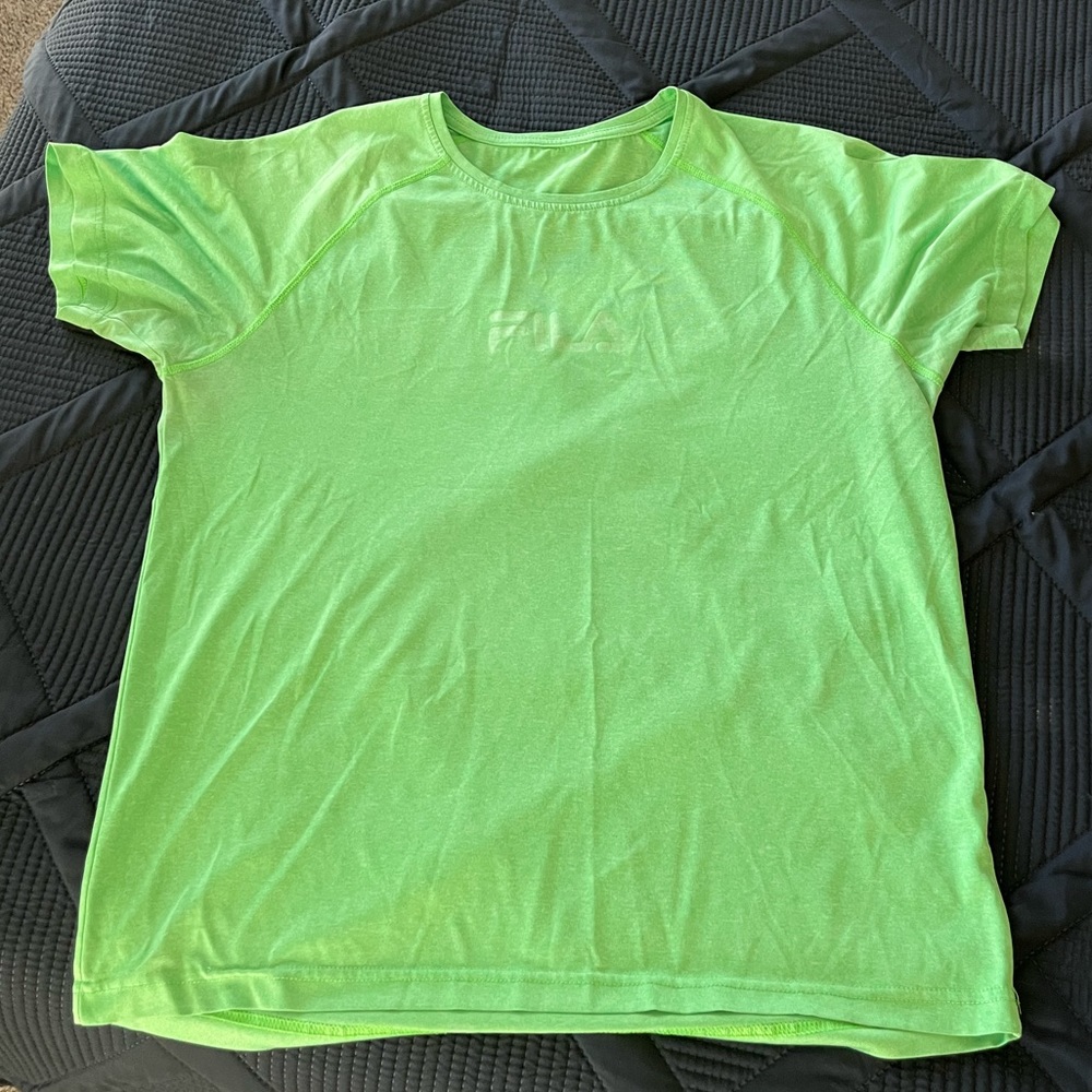 Fila Neon Green shirt workout Medium